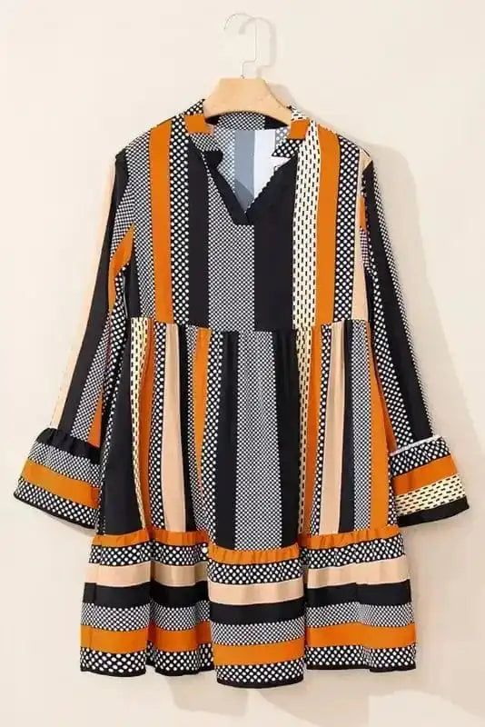 Mini Dresses Noir Polka Ruffle Mini Dress