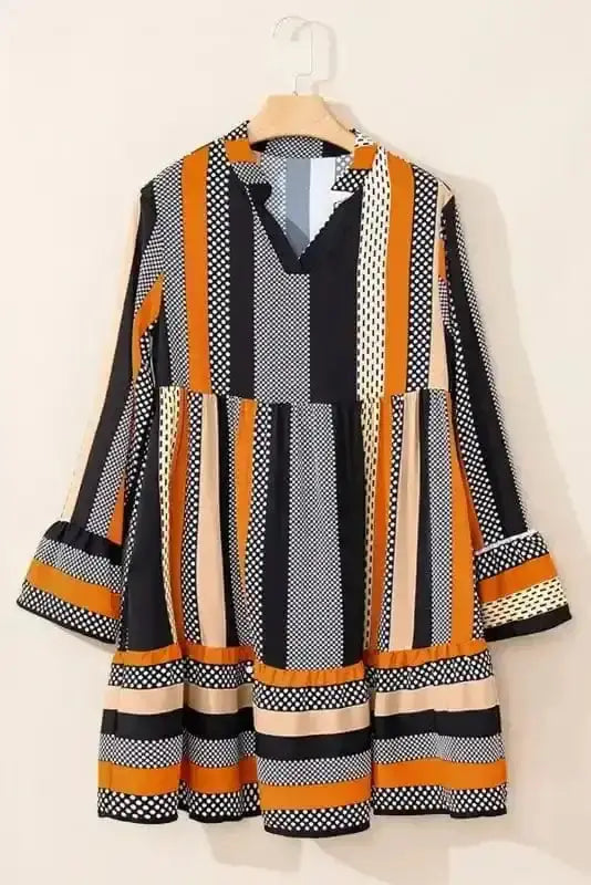 Mini Dresses Noir Polka Ruffle Mini Dress