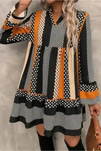 Mini Dresses Noir Polka Ruffle Mini Dress