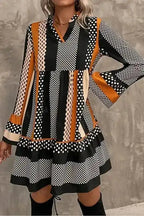 Mini Dresses Noir Polka Ruffle Mini Dress