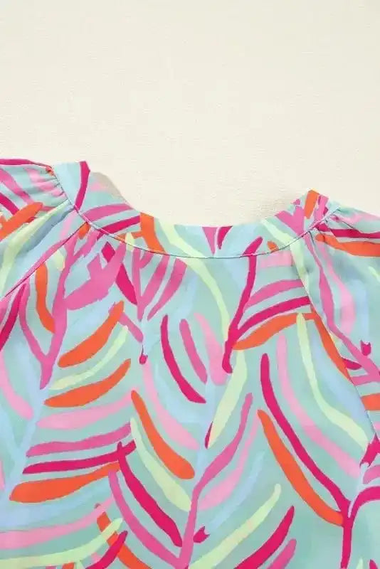 Mini Dresses Ocean Whispers Puff Sleeve Dress