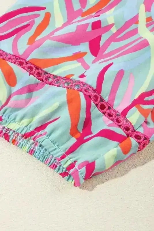 Mini Dresses Ocean Whispers Puff Sleeve Dress