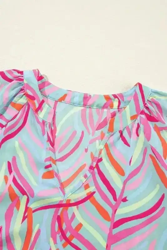 Mini Dresses Ocean Whispers Puff Sleeve Dress