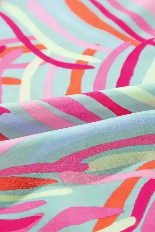 Mini Dresses Ocean Whispers Puff Sleeve Dress