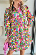 Mini Dresses Pink / S / 100%Polyester Abstract Elegance Mini Dress