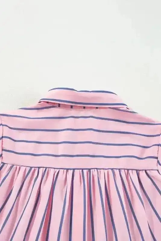 Mini Dresses Pinstripe Mini Shirt Dress