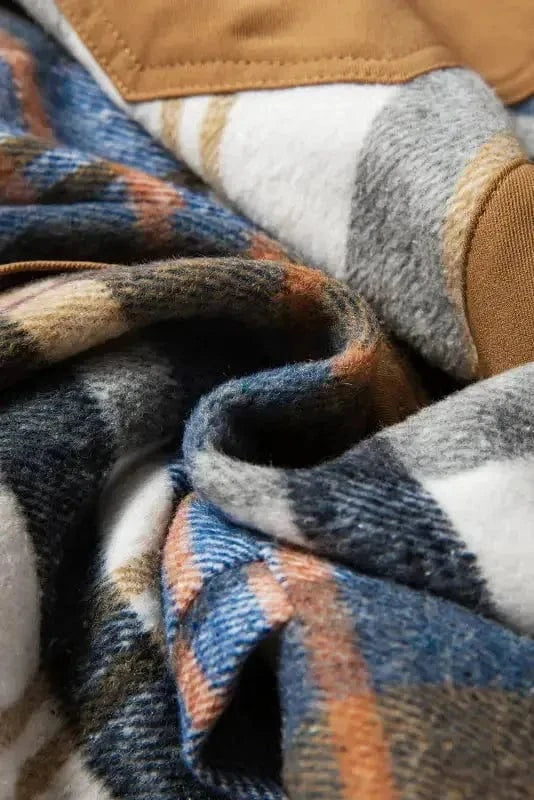 Mini Dresses Plaid Patch Shirt Dress