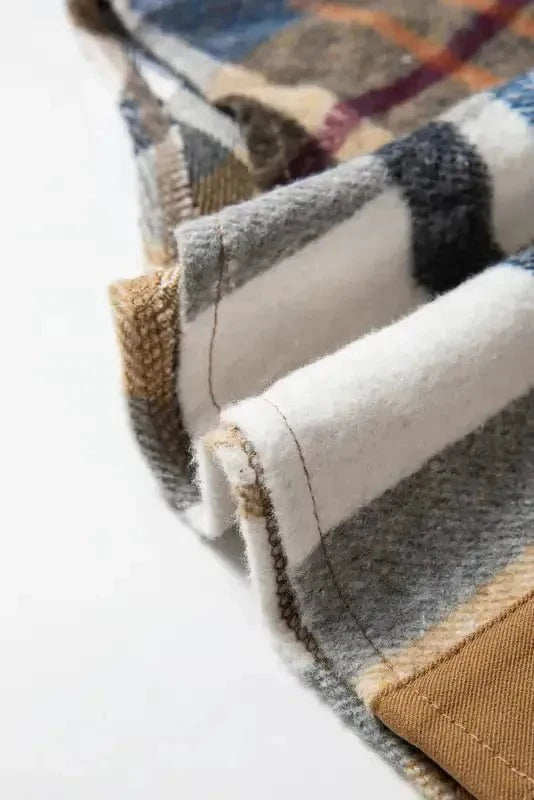 Mini Dresses Plaid Patch Shirt Dress