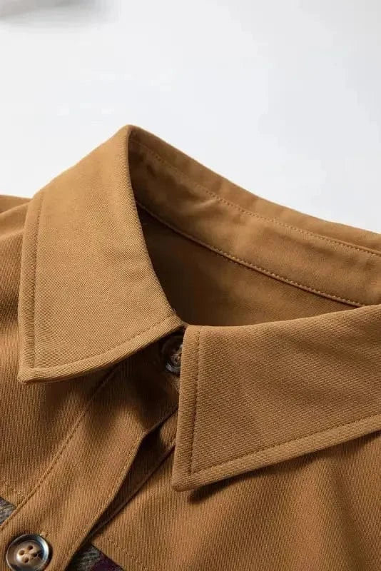 Mini Dresses Plaid Patch Shirt Dress