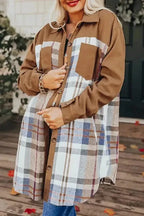 Mini Dresses Plaid Patch Shirt Dress