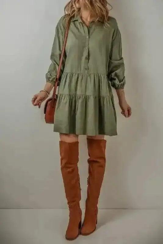 Mini Dresses Puff Perfection Tiered Dress