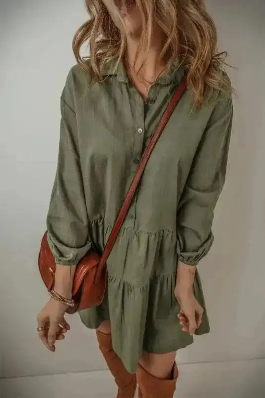 Mini Dresses Puff Perfection Tiered Dress