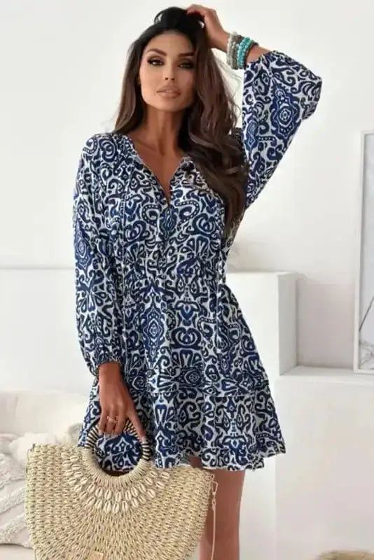 Mini Dresses Retro Charm Lace-Up Mini Dress
