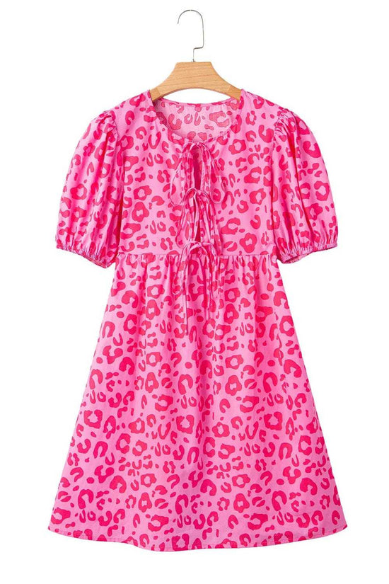 Mini Dresses Rose Leopard Chic Dress