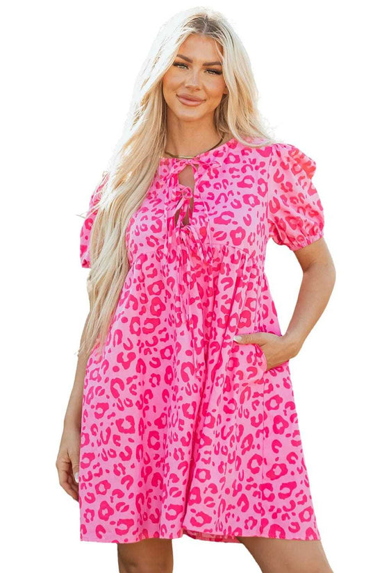 Mini Dresses Rose Leopard Chic Dress
