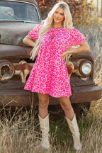 Mini Dresses Rose Leopard Chic Dress