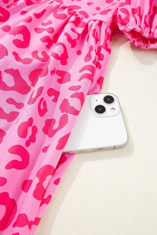 Mini Dresses Rose Leopard Chic Dress