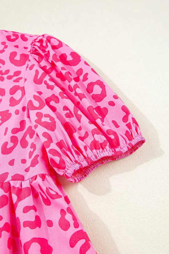 Mini Dresses Rose Leopard Chic Dress