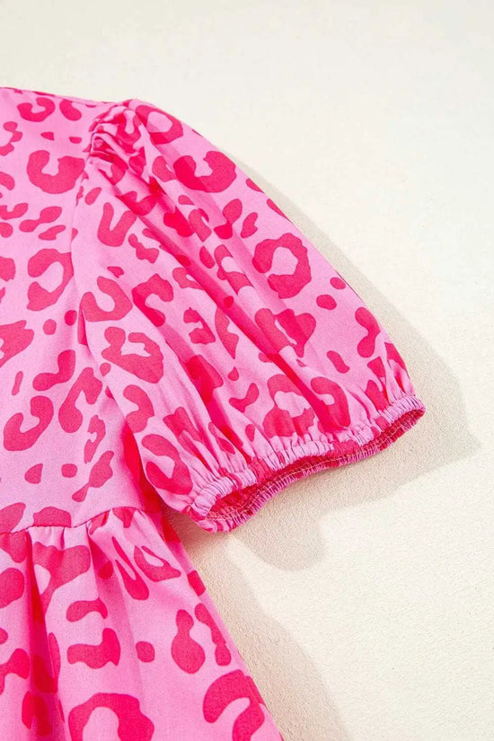 Mini Dresses Rose Leopard Chic Dress