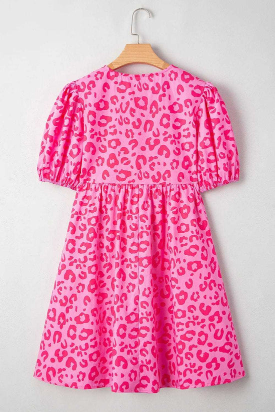 Mini Dresses Rose Leopard Chic Dress