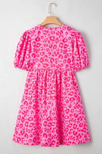 Mini Dresses Rose Leopard Chic Dress