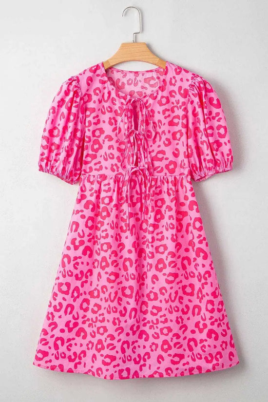 Mini Dresses Rose Leopard Chic Dress