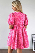 Mini Dresses Rose Leopard Chic Dress