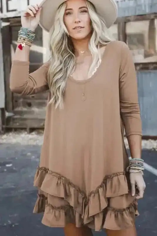 Mini Dresses Sassy Ruffle Mini Dress