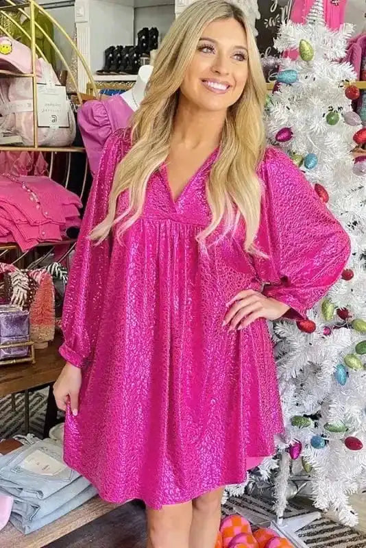 Mini Dresses Scarlet Sheen Leopard Babydoll Dress