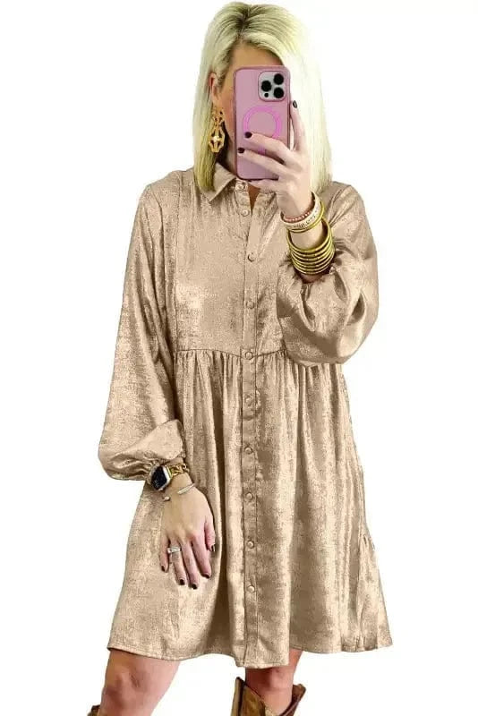 Mini Dresses Sheen Queen Mini Shirt Dress