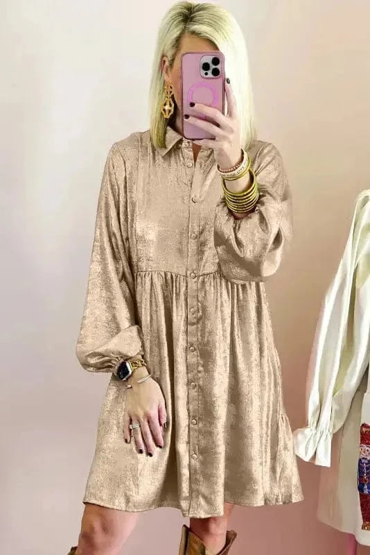 Mini Dresses Sheen Queen Mini Shirt Dress