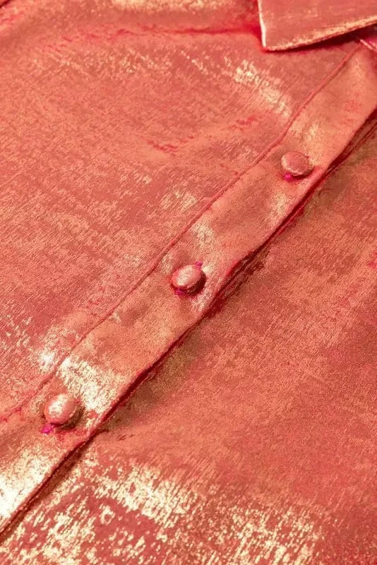 Mini Dresses Shimmer Chic Mini Shirt Dress