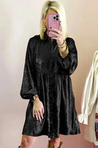 Mini Dresses Shimmer Chic Mini Shirt Dress
