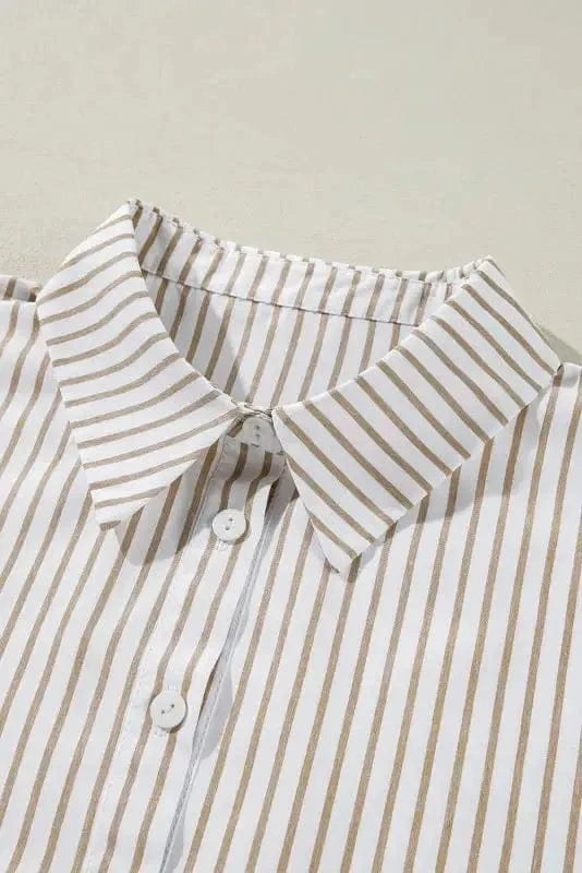 Mini Dresses Striped Mini Shirt Dress