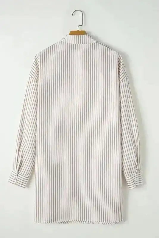 Mini Dresses Striped Mini Shirt Dress