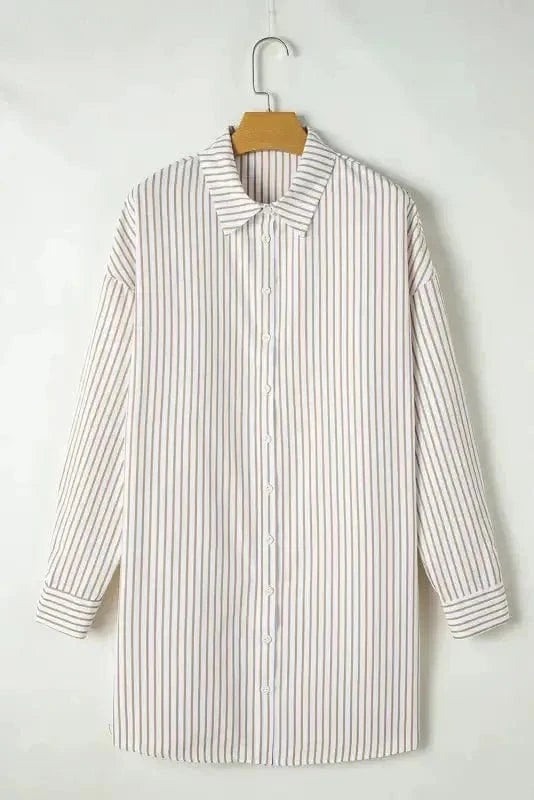 Mini Dresses Striped Mini Shirt Dress