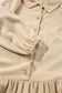 Mini Dresses Tan Chic Puff-Sleeve Pleated Mini Dress
