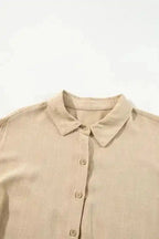 Mini Dresses Tan Chic Puff-Sleeve Pleated Mini Dress