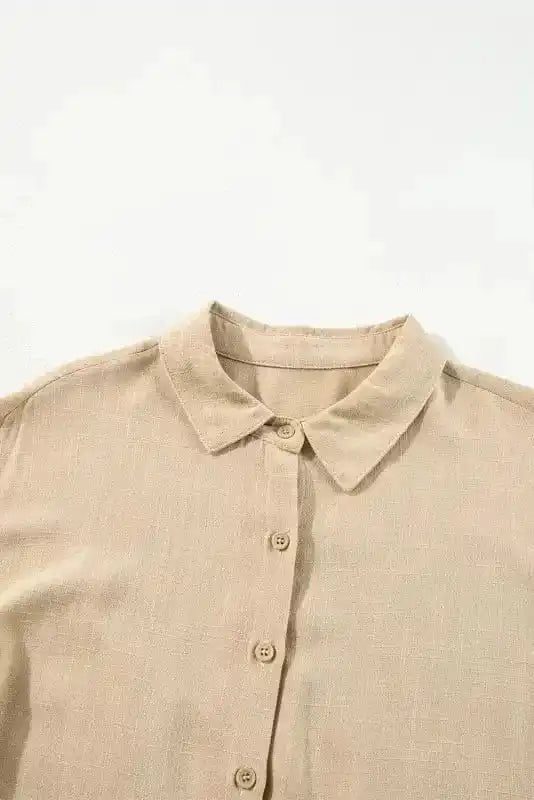 Mini Dresses Tan Chic Puff-Sleeve Pleated Mini Dress