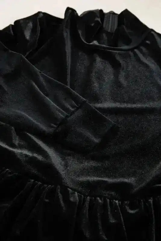 Mini Dresses Velvet Cascade Cocktail Dress