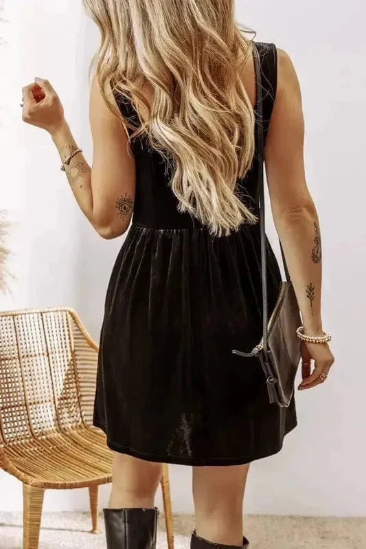 Mini Dresses Velvet Twilight Sleeveless Dress