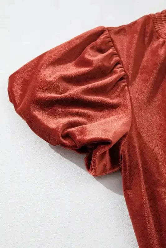 Mini Dresses Velvet Vogue Puff Mini Dress