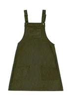 Mini Dresses Vineyard Green Corduroy Overall Dress