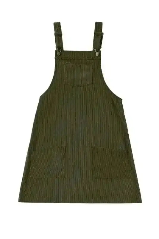 Mini Dresses Vineyard Green Corduroy Overall Dress