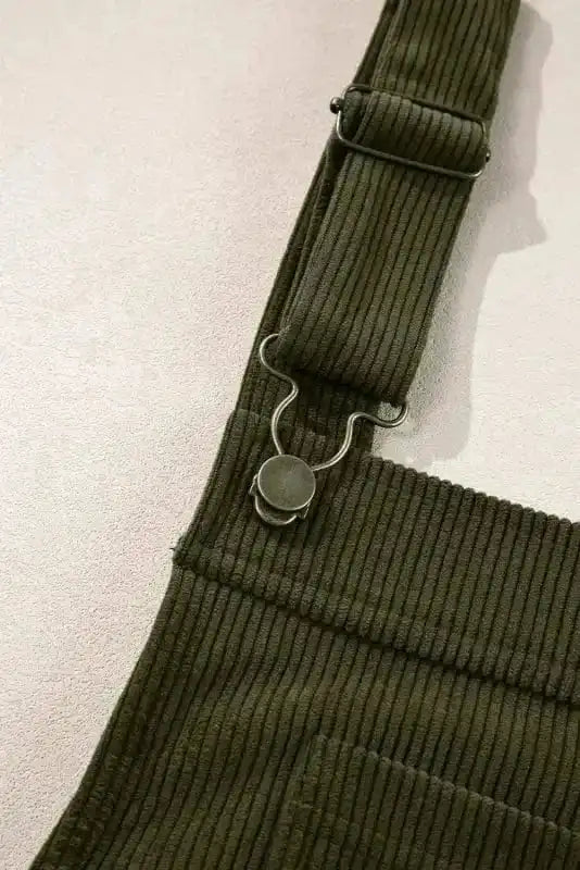 Mini Dresses Vineyard Green Corduroy Overall Dress