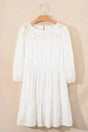 Mini Dresses White / S / 50%Cotton+50%Lyocell Floral Lace Fantasy Mini Dress