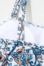 One Piece Swimsuit Azure Bloom One-Piece Swimsuit – Floral Ruffle Strap Swimwear