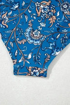 One Piece Swimsuit Azure Bloom One-Piece Swimsuit – Floral Ruffle Strap Swimwear