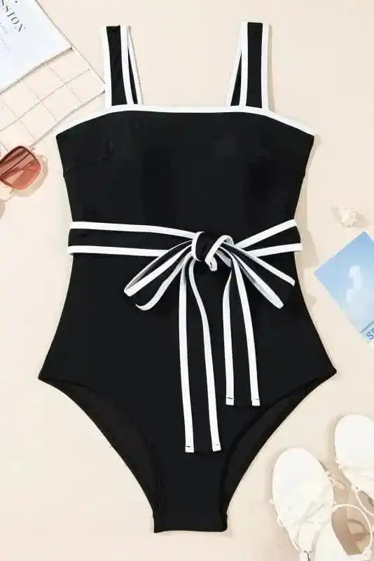 One Piece Swimsuit Belted One-Piece Swimsuit