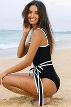 One Piece Swimsuit Belted One-Piece Swimsuit